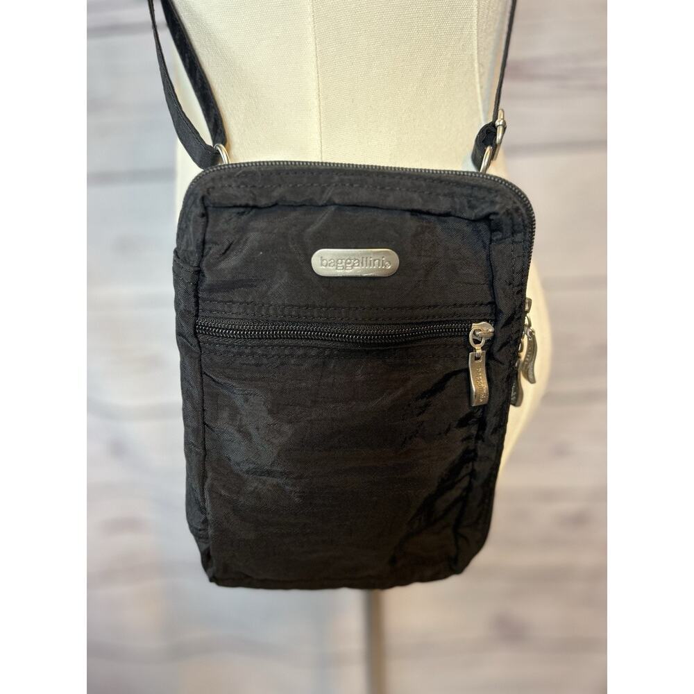 Baggallini Essential Convertible Crossbody Waist Bag Travel Wallet Purse Black - Picture 2 of 5